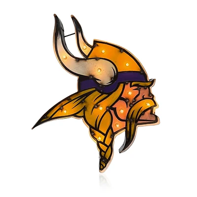 Imperial Minnesota Vikings Logo Lighted Recycled Metal Sign