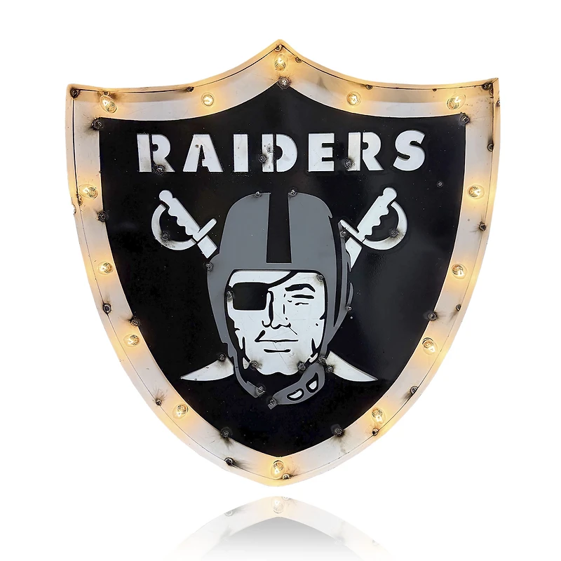 Imperial Las Vegas Raiders Logo Lighted Recycled Metal Sign