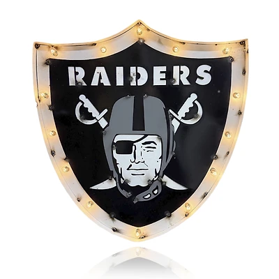 Imperial Las Vegas Raiders Logo Lighted Recycled Metal Sign