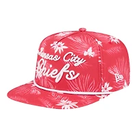 Men's New Era  Red Kansas City Chiefs Palm Print A-Frame 9FIFTY Snapback Hat