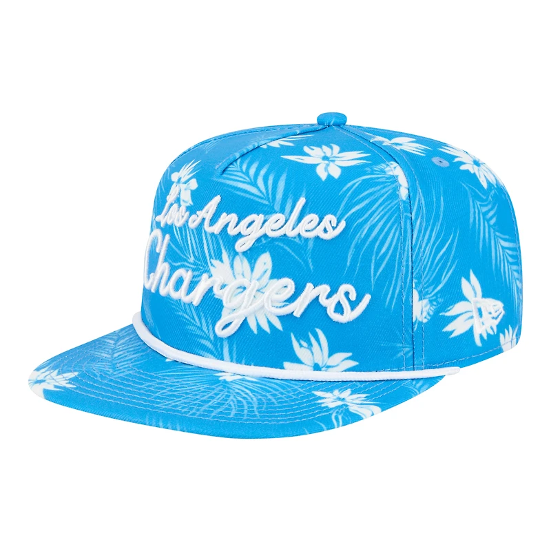 Men's New Era  Powder Blue Los Angeles Chargers Palm Print A-Frame 9FIFTY Snapback Hat