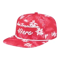 Men's New Era  Scarlet San Francisco 49ers Palm Print A-Frame 9FIFTY Snapback Hat