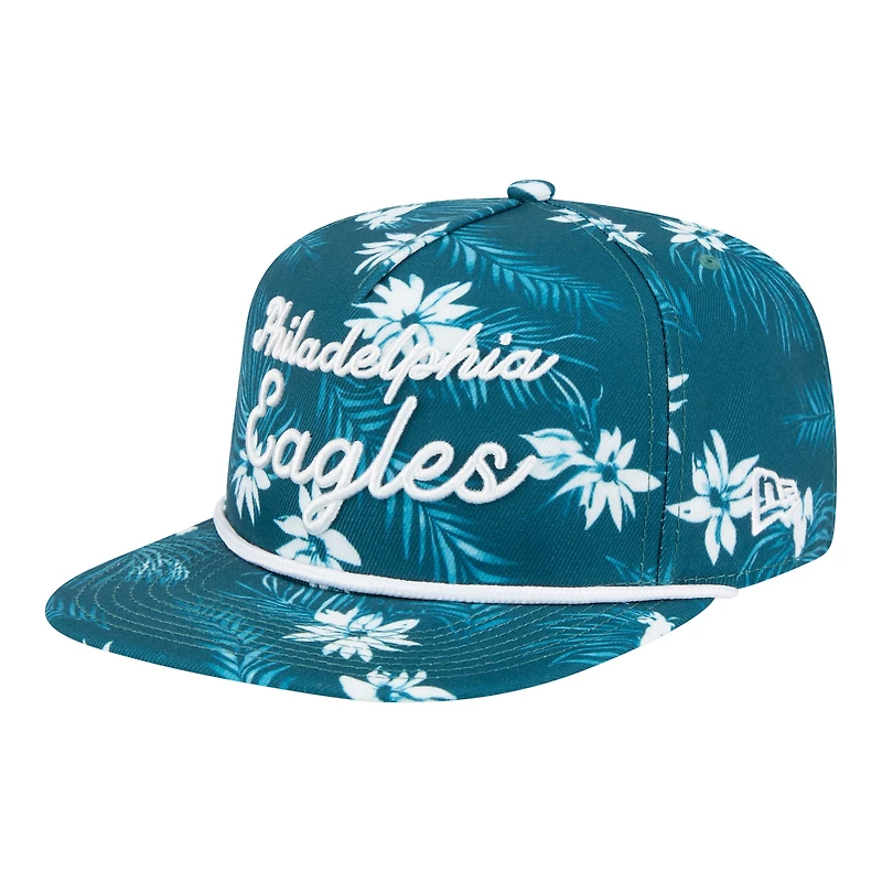 Men's New Era  Midnight Green Philadelphia Eagles Palm Print A-Frame 9FIFTY Snapback Hat