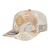 Men's New Era  Tan Miami Dolphins Tonal Palm COOLERA 9SEVENTY Adjustable Trucker Hat