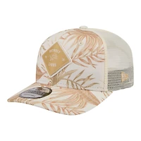 Men's New Era  Tan Detroit Lions Tonal Palm COOLERA 9SEVENTY Adjustable Trucker Hat
