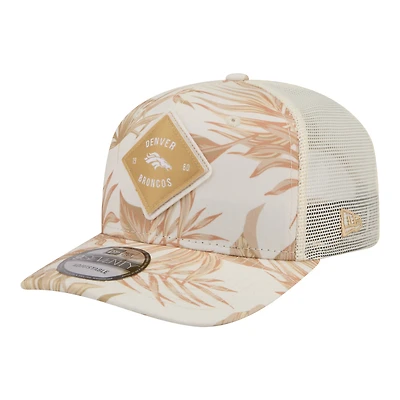 Men's New Era  Tan Denver Broncos Tonal Palm COOLERA 9SEVENTY Adjustable Trucker Hat