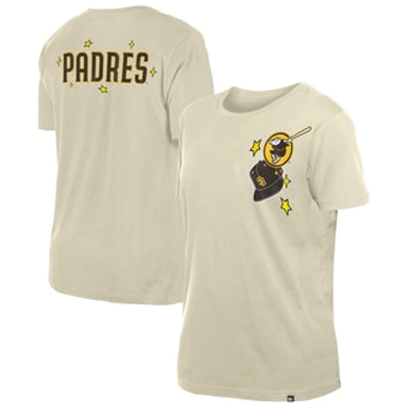 Women's New Era Cream San Diego Padres Stars & Cap T-Shirt