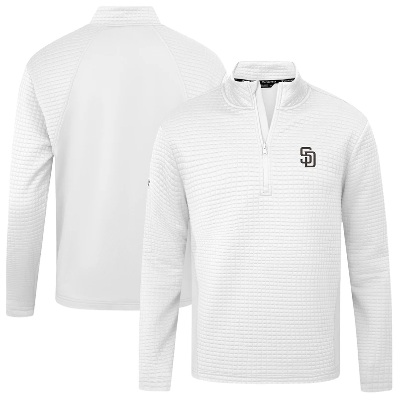 Women's Levelwear White San Diego Padres Tailgate Insignia 2.0 Quarter-Zip Top
