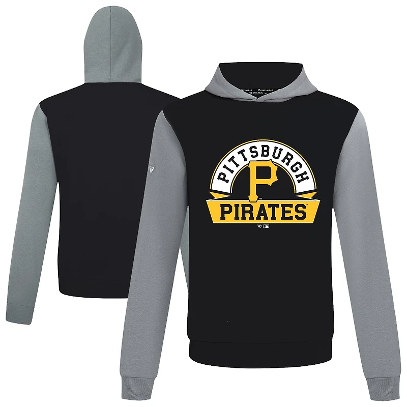 Men's Levelwear Black Pittsburgh Pirates Throwback Ultimate Banner Arch Hoodie