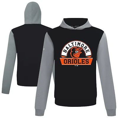 Men's Levelwear Black Baltimore Orioles Throwback Ultimate Banner Arch Hoodie