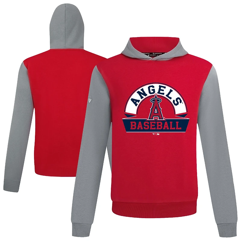 Men's Levelwear Red Los Angeles Angels Throwback Ultimate Banner Arch Hoodie