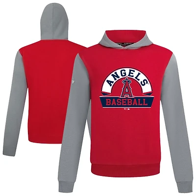 Men's Levelwear Red Los Angeles Angels Throwback Ultimate Banner Arch Hoodie