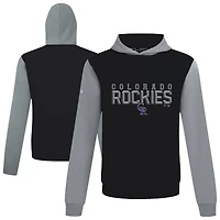 Men's Levelwear Black Colorado Rockies Throwback Carve Ultimate Hoodie