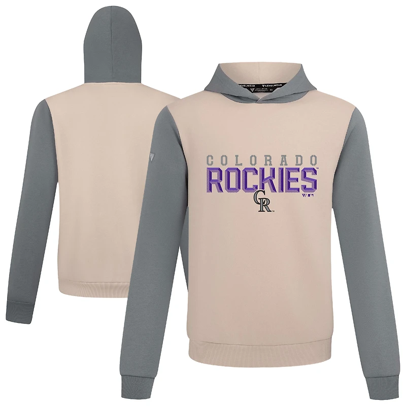 Men's Levelwear Sand Colorado Rockies Throwback Carve Ultimate Hoodie