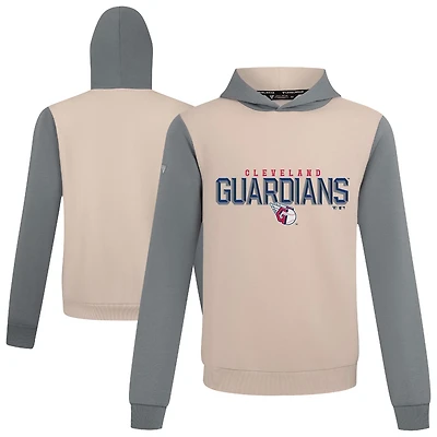 Men's Levelwear Sand Cleveland Indians Throwback Carve Ultimate Hoodie