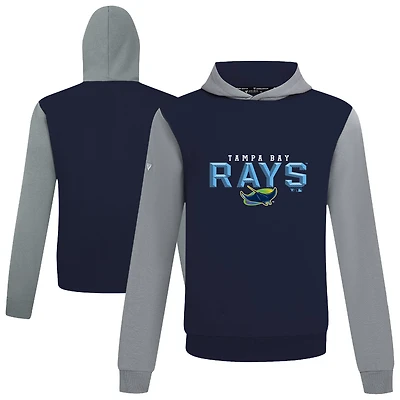 Men's Levelwear Navy Tampa Bay Rays Throwback Carve Ultimate Hoodie