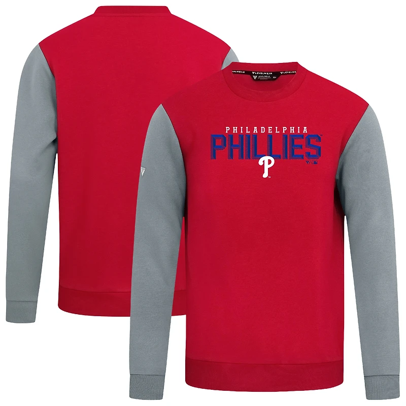 Men's Levelwear Red Philadelphia Phillies Throwback Ultimate Carve Sweatshirt