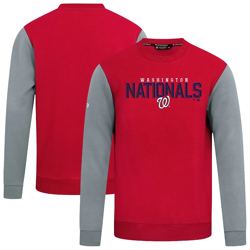 Men's Levelwear Red Washington Nationals Throwback Ultimate Carve Sweatshirt