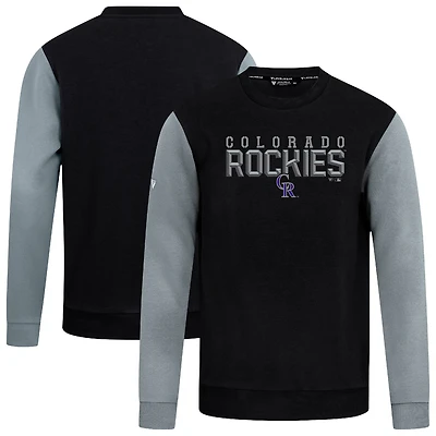 Men's Levelwear Black Colorado Rockies Throwback Ultimate Carve Sweatshirt