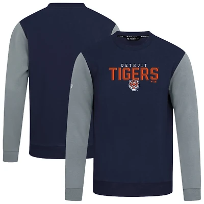 Men's Levelwear Navy Detroit Tigers Throwback Ultimate Carve Sweatshirt