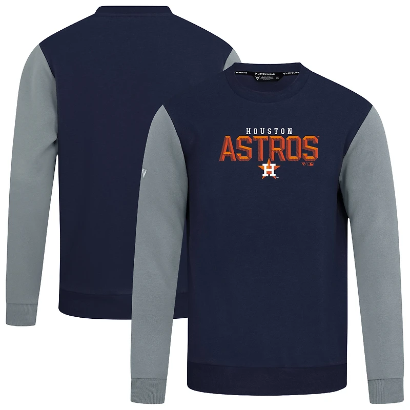 Men's Levelwear Navy Houston Astros Throwback Ultimate Carve Sweatshirt