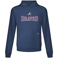 Men's Levelwear Navy Atlanta Braves Relay Journey Pullover Hoodie
