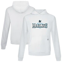 Men's Levelwear White Miami Marlins Relay Journey Pullover Hoodie