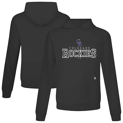 Men's Levelwear Black Colorado Rockies Relay Journey Pullover Hoodie
