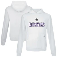 Men's Levelwear White Colorado Rockies Relay Journey Pullover Hoodie