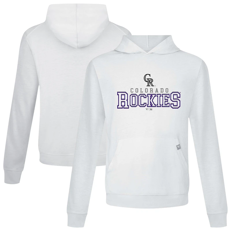 Men's Levelwear White Colorado Rockies Relay Journey Pullover Hoodie