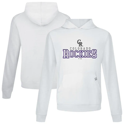 Men's Levelwear White Colorado Rockies Relay Journey Pullover Hoodie