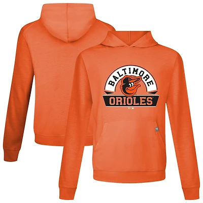 Men's Levelwear Orange Baltimore Orioles Relay Banner Arch Pullover Hoodie