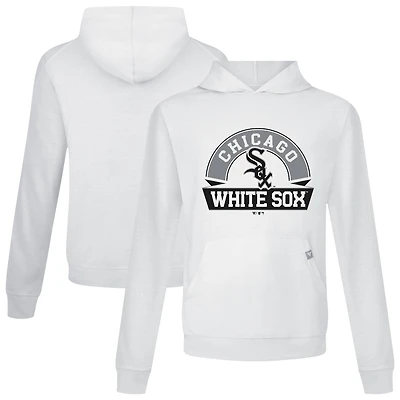Men's Levelwear White Chicago Sox Relay Banner Arch Pullover Hoodie