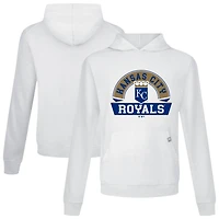 Men's Levelwear White Kansas City Royals Relay Banner Arch Pullover Hoodie