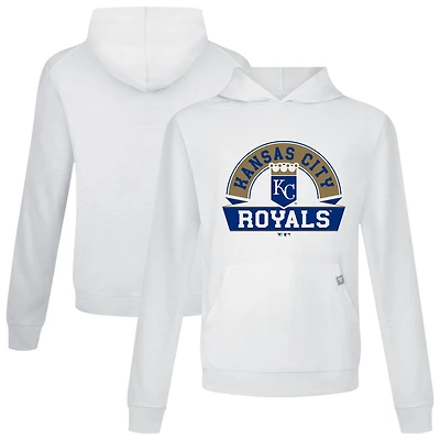 Men's Levelwear White Kansas City Royals Relay Banner Arch Pullover Hoodie