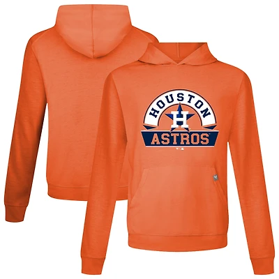 Men's Levelwear Orange Houston Astros Relay Banner Arch Pullover Hoodie