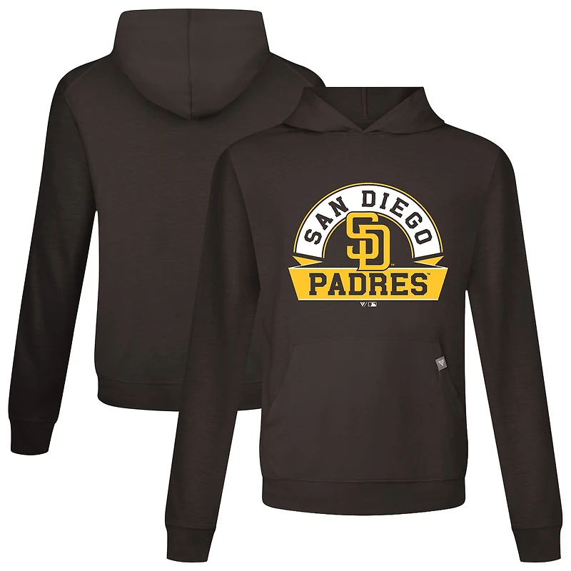 Men's Levelwear Brown San Diego Padres Relay Banner Arch Pullover Hoodie