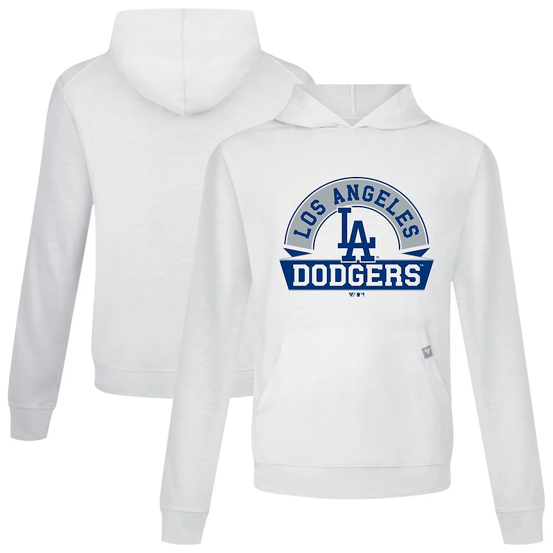 Men's Levelwear White Los Angeles Dodgers Relay Banner Arch Pullover Hoodie