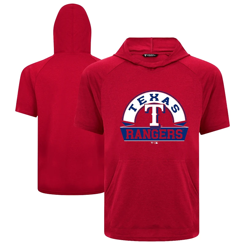 Men's Levelwear Red Texas Rangers Phase Banner Arch Hoodie T-Shirt