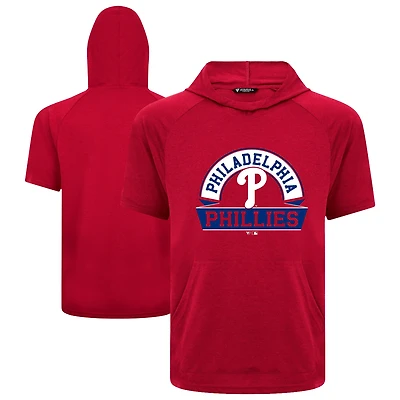 Men's Levelwear Red Philadelphia Phillies Phase Banner Arch Hoodie T-Shirt