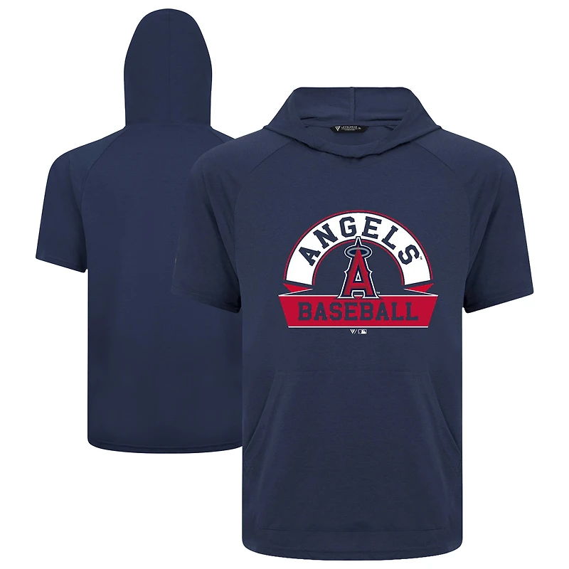 Men's Levelwear Navy Los Angeles Angels Phase Banner Arch Hoodie T-Shirt