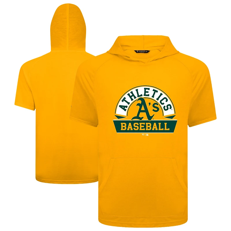 Men's Levelwear Gold Oakland Athletics Phase Banner Arch Hoodie T-Shirt