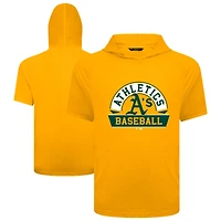Men's Levelwear Gold Oakland Athletics Phase Banner Arch Hoodie T-Shirt