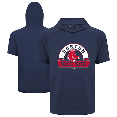 Men's Levelwear Navy Boston Red Sox Phase Banner Arch Hoodie T-Shirt