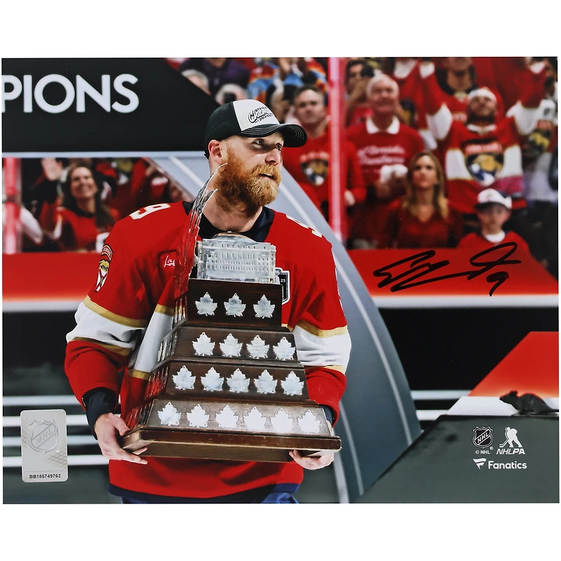 Sam Bennett Florida Panthers Autographed 2025 Stanley Cup Champions 8" x 10" Raising Conn Smythe Photograph