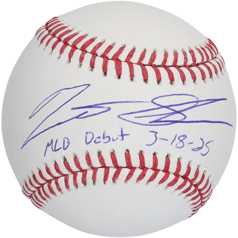 Matt Shaw Chicago Cubs Autographed Baseball with "MLB Debut 3-18-25" Inscription