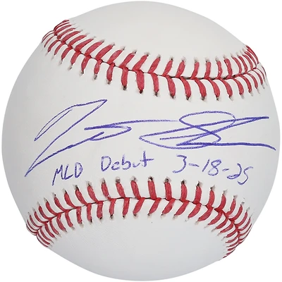 Matt Shaw Chicago Cubs Autographed Baseball with "MLB Debut 3-18-25" Inscription