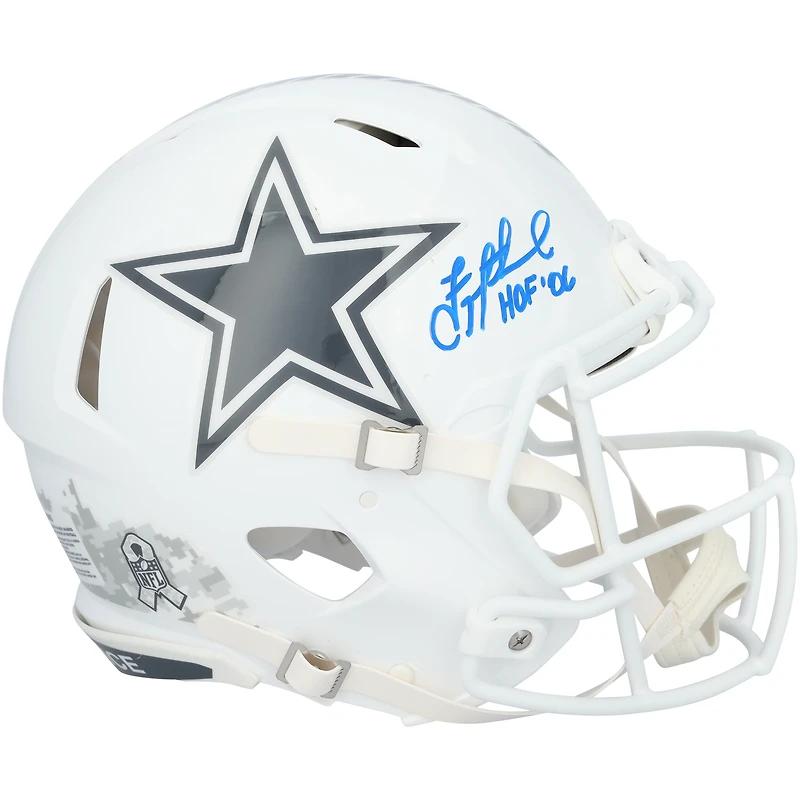 Troy Aikman Dallas Cowboys Autographed Riddell 2024 Salute To Service Speed Authentic Helmet with "HOF 06" Inscription