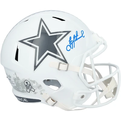 Troy Aikman Dallas Cowboys Autographed Riddell 2024 Salute To Service Speed Replica Helmet