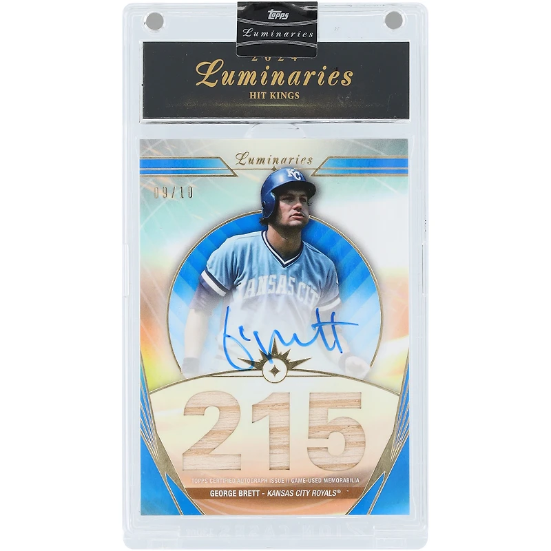 George Brett Kansas City Royals Autographed 2024 Topps Luminaries Triple Game Used Relic #HKAR-GB #9/10 Card